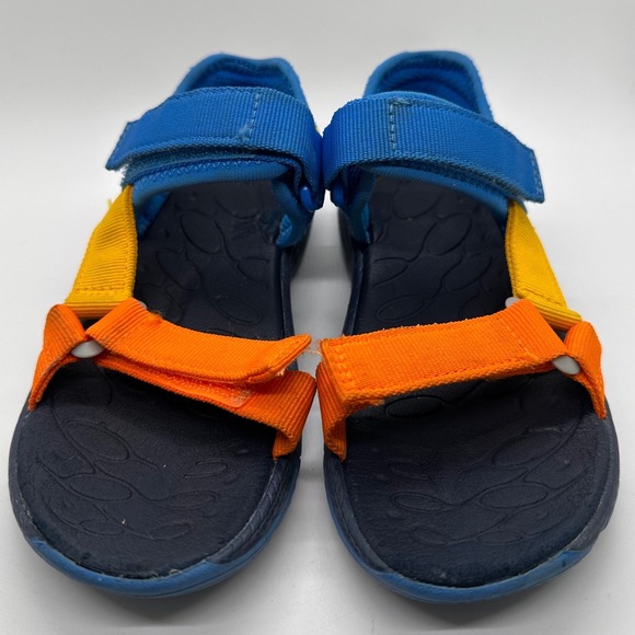Merrell Kids Sandals Hook & Loop Blue Yellow Orange Size 13 Comfort Shoes - Picture 1 of 11